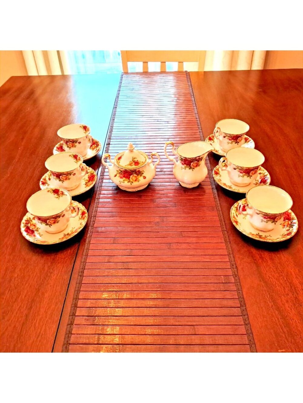 Royal Albert Old Country Roses Tea Service For 6 - 6 Cups Saucers Cream Sugar